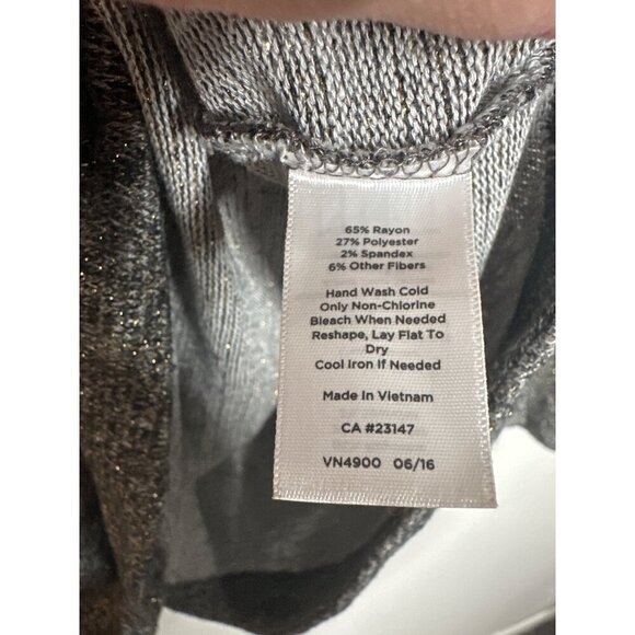 Talbots women’s grey gold long sleeve cowl neck tunic top size m - Picture 6 of 8